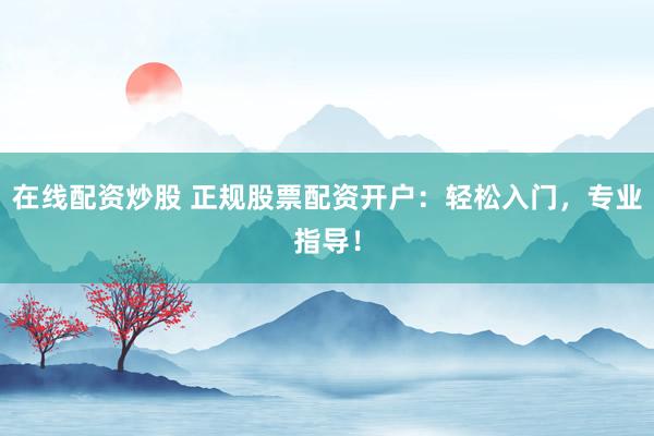 在线配资炒股 正规股票配资开户：轻松入门，专业指导！