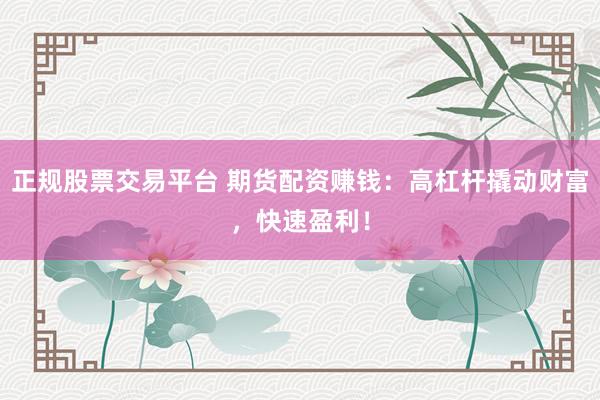 正规股票交易平台 期货配资赚钱：高杠杆撬动财富，快速盈利！