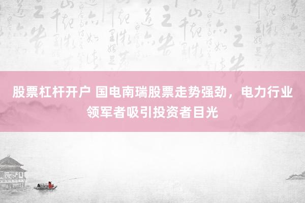 股票杠杆开户 国电南瑞股票走势强劲，电力行业领军者吸引投资者目光