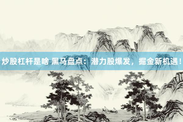 炒股杠杆是啥 黑马盘点：潜力股爆发，掘金新机遇！