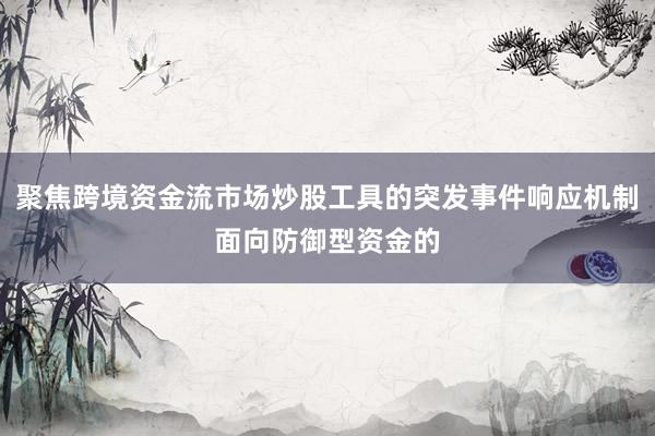 聚焦跨境资金流市场炒股工具的突发事件响应机制面向防御型资金的